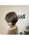 透明感グレージュの立体感3Dカラー◇大人可愛いマッシュショート