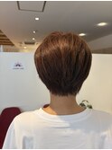 ショート,ハイライトカラー,白髪ぼかし,ピンクベージュ【草加】