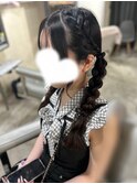 サイド編みおろし