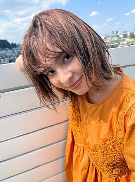 リトル 下長(little) アプリコット レイヤーボブ