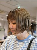 オン眉ブロンドボブ！