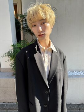 セーヌ(CEINE) 三軒茶屋ハイトーンベージュショートボブ姫カットレイヤー前髪