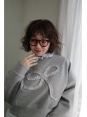 ボブパーマとメガネ　シオガマ