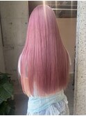 ハイトーンピンク/ケアブリーチ/ロングヘア/暖色カラー