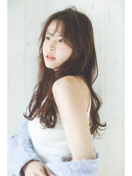 ホヌア(hoNua.) 韓国風 ロング レッドブラウン レイヤー 20代 30代