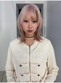 ポイントカラー ブロックカラー セクションカラーペールピンク