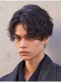 新橋メンズパーマツイストスパイラルパーマ波巻きニュアンス