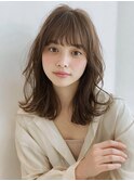 黒髪/グレーベージュ/レイヤーロング/前髪パーマ[新宿駅]