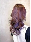 purple inner×pink beige highlight
