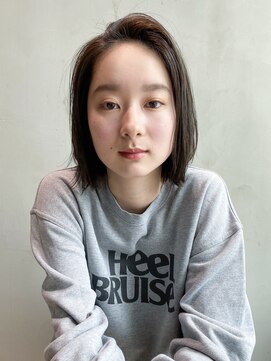 アイティーバイアルバム 下北沢店(IT by ALBUM) カジュアルボブ_くびれミディホワイトグレージュカラー_8515