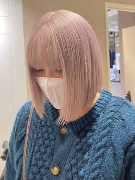 ベレーザ 渋谷(BELEZA) ba626ハイトーンバレイヤージュ金髪ボブロブヘア小顔Aラインボブ