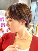 30代40代大人女性/前髪ありショートボブ/ショートヘア/髪質改善