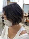 切りっぱなしボブ/美髪/ピンクブラウン[池袋/髪質改善]
