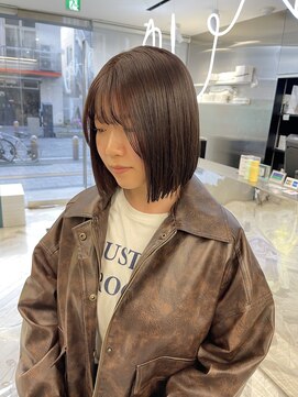 ゼスト 八王子店(ZEST) ミルクティーベージュカラー/切りっぱなしボブ