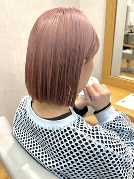 ガーデン 銀座(GARDEN) ハイトーンピンクシアーカラー ブリーチボブ カールなし