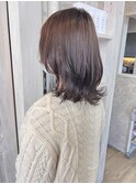 福山Caary人気夏カラーアッシュピンクくびれレイヤーカット20代