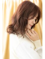 モッズヘア 越谷(mod's hair) チェリーレッド毛先パーマ抜け感小顔ミディアムY越谷30代40代