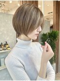 大人ショートボブ/前下がりショート/丸みショート/ショートヘア