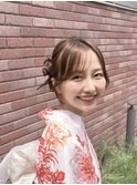 浴衣ヘアメイク　透明感メイク
