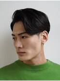 福岡天神緩めメンズニュアンスパーマセンターパートウルフカット