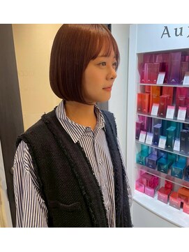 ロッカヘアエジェ(ROCCA hair eje.) 暗めカラー大人の内巻きストレートボブ