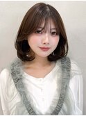 艶感外ハネボブ大人ガーリーダークアッシュ愛されワンカール