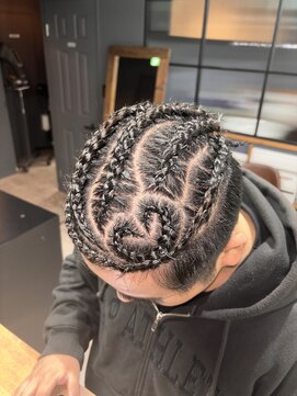 ヌーク 押上店(NooK) ハートデザインコーンロウ/地毛コーンロウ／特殊ヘア／東京