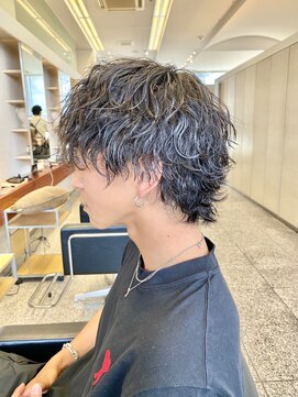 ギブ 豊田市駅店(GIVE) 波巻きスパイラルパーママッシュウルフメンズウルフツーブロック