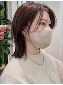 大人ボブ銀座レイヤーカット有楽町ミディアムボブベージュ