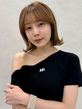 アッシュ 新杉田店(Ash) 新杉田レイヤーカット韓国ダブルカラー顔周り前髪カットボブ