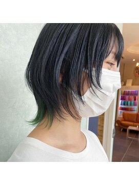 オプスヘアーフェリース(OPS HAIR feliz) ウルフ×グリーン