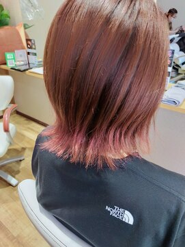 カラールームココ(color room COCO) ピュアピグメント☆ぱっつんボブにピンクグラデーション