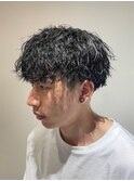 ツイストスパイラルパーマツーブロックツイストパーマメンズヘア