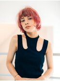 《Agu hair》ピンク×マッシュショートボブ　ハイトーン3