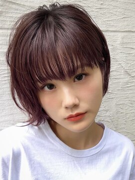 ミュート 原宿店(mute) 【mute原宿】ワイドバングボブ×ピンクブラウン