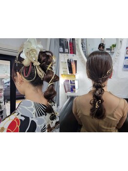 【成人式・卒業式ヘアメイク着付受付中】早朝6時から予約OK!♪カジュアルヘアセット和装セットも着付けもOK