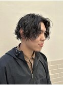 ツイストスパイラル/センターパート/メンズボブ
