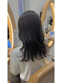 20代30代ダークグレージュ艶感ストレート美肌透明感カラー
