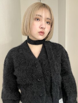 エミス バイ メルト 吉祥寺(emis by melt) 【小野】ハイトーンボブブリーチカラーベージュ吉祥寺