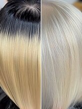 【ダメージレスなリタッチ施術】髪への負担を抑え、ブリーチ1回目のような自然で馴染みの良い仕上がりに◎