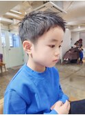 キッズカット/でこ出し束感ざくざくおしゃれボウズ/幼児子連れOK