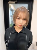 ミルクティーボブ/レイヤー/前髪カット/デザイン