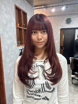 シールドヘアー 沖縄 新都心(C'LD Hair) wine red × layer cut