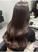 韓国 くびれロング レイヤー ワンホンヘア 小顔前髪