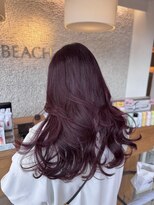 ビーチ(BEACH) チェリーピンク暖色カラーレイヤーカット