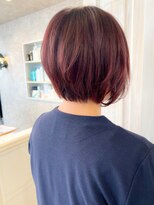 キャアリー(Caary)&nbsp;福山Caary30代40代人気小顔補正立体カット前下がりレイヤーボブ