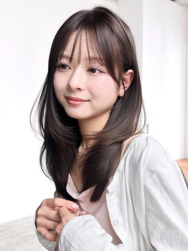 アルバム 渋谷パルコ(ALBUM) グレージュロング暗めカラー韓国ヘア顔周りレイヤー_F41128