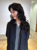 ヘアーアイストゥーレ(HAIR ICI TRE) くせ毛風ドライパーマロングカーテンバングハッシュカット