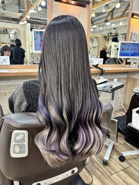 ティンク 横浜(Tink) パープル&ホワイトベージュグラデーション/Tink横浜/担当Fuku