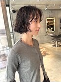 ミルクティーブロンド/ダークブルー/デジタルパーマ 銀座